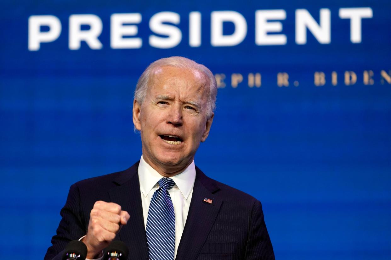 <p>Biden condenó la insurrección convocada por Trump en el Capitolio</p> (Copyright 2021 The Associated Press. All rights reserved.)