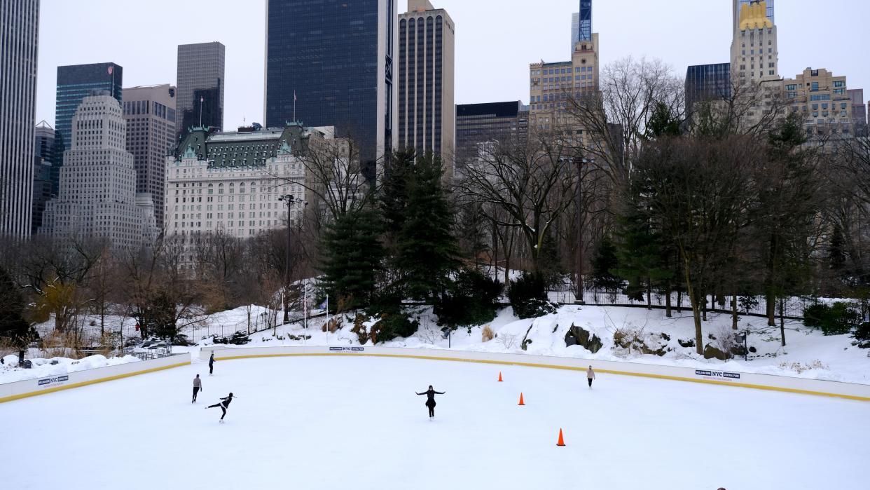 Skaters are seen at Wollman Rink in Central Park on Feb. 22.