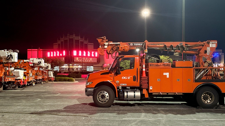 OG&E crews left for south Texas Wednesday morning to assist in power restoration following Hurricane Beryl