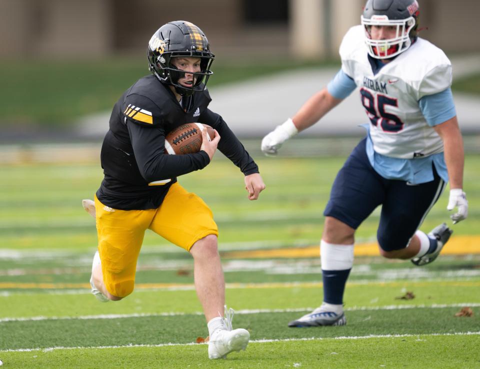 The College of Wooster's Chanden Lee finds daylight against Hiram.