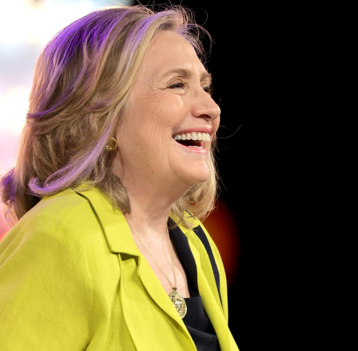 Hillary Clinton moderates a panel during BroadwayCon 2022 at The Manhattan Center on July 08, 2022 in New York City.