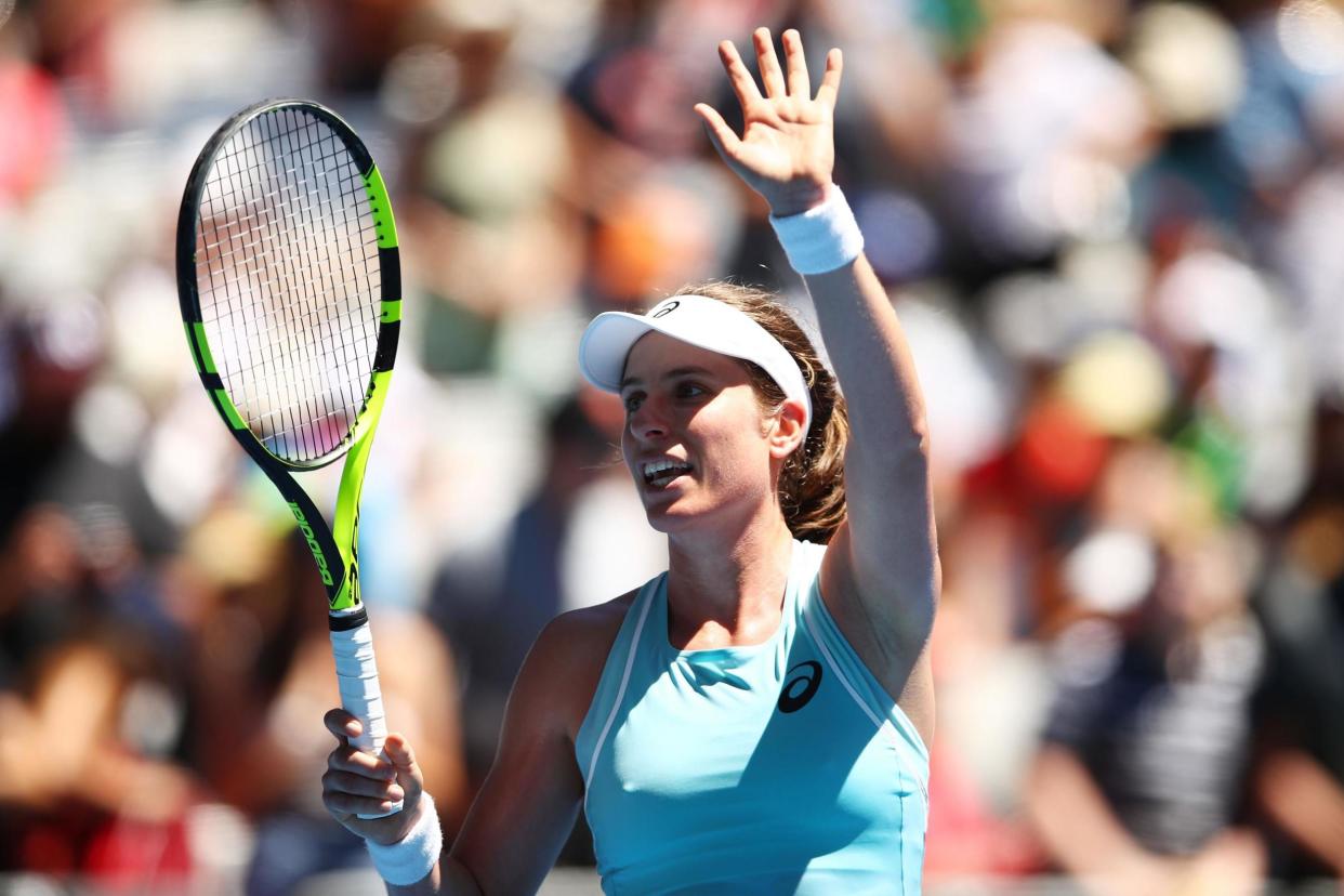 Straight sets: Johanna Konta eased into the second round: Getty Images