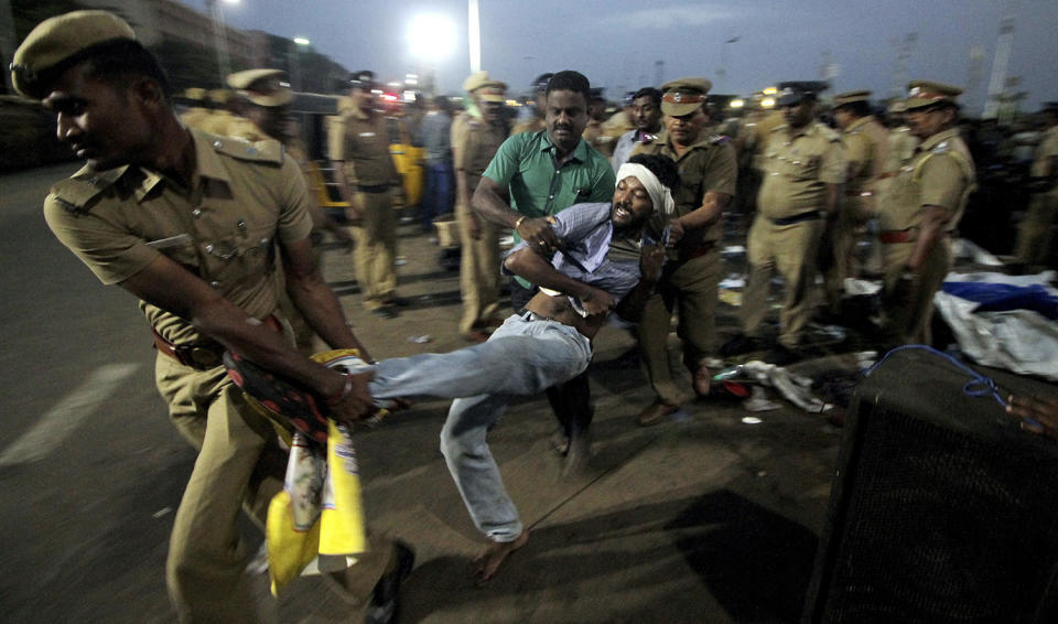 Protesters in Chennai, India