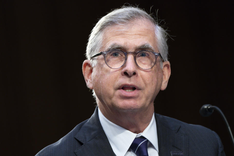 Truist Financial Corporation Chairman and CEO William Rogers Jr., testifies at a Senate Banking Committee annual Wall Street oversight hearing, Thursday, Sept. 22, 2022, on Capitol Hill in Washington. (AP Photo/Jacquelyn Martin)