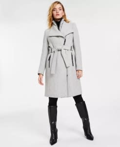 Calvin Klein belted wrap coat