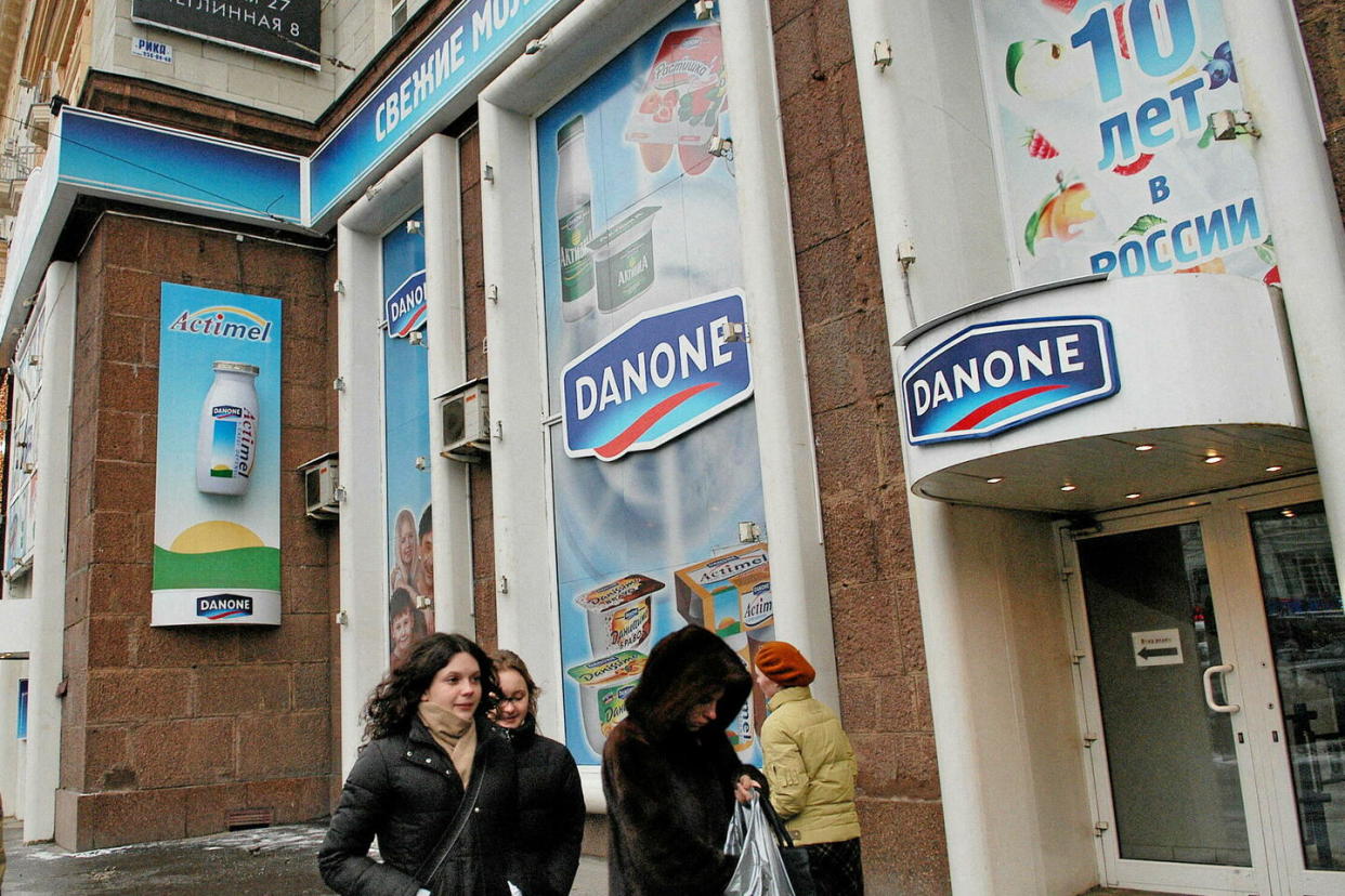 Photo d'archives d'une publicité de Danone à Moscou, en 2005.  - Credit:Abd Rabbo Ammar / Abd Rabbo Ammar/ABACA