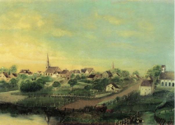 This painting by George H. McCarthy is called View of Town of Shelburne (1885). It will be featured in Team Shelburne's project. (Shelburne Museum Archive - image credit)