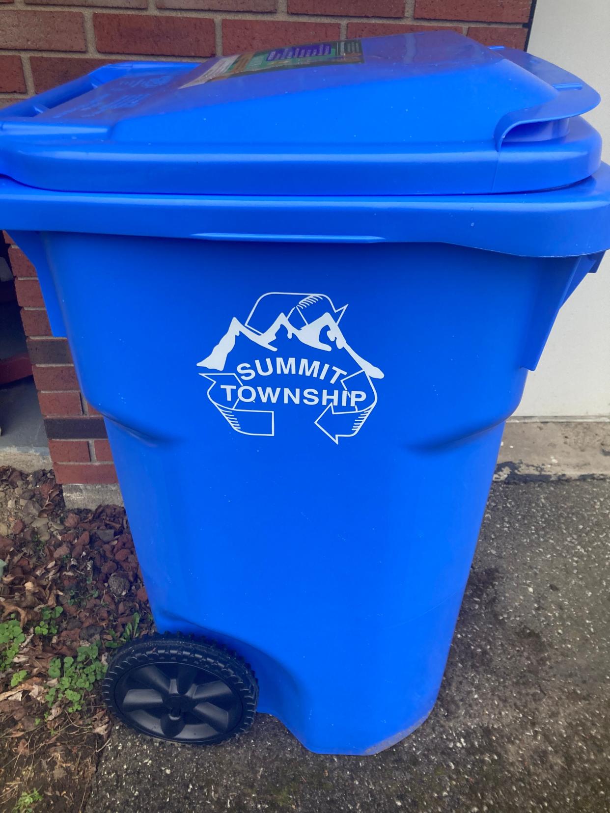 Wheeled recycling containers are being delivered to Summit Township households this week. Residents will be required to arrange curbside service with their trash hauler.