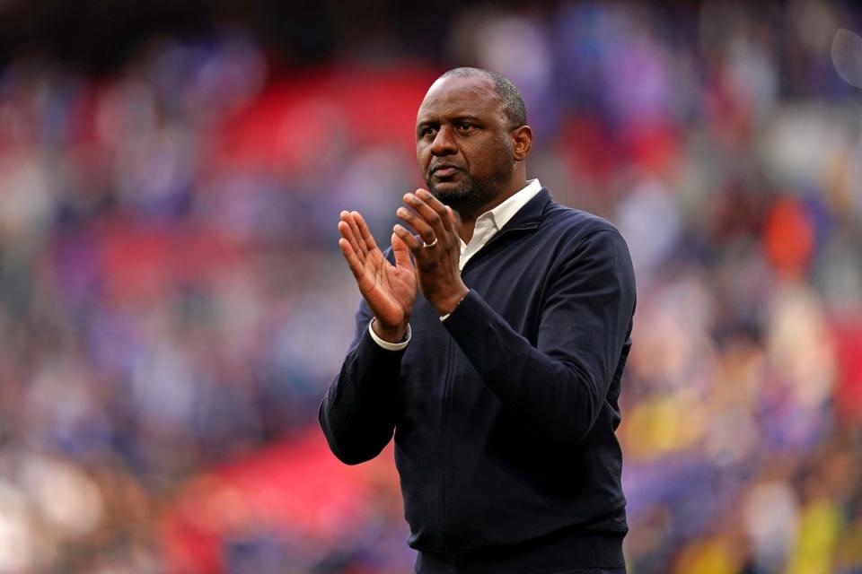 Crystal Palace manager Patrick Vieira (John Walton/PA). (PA Wire)