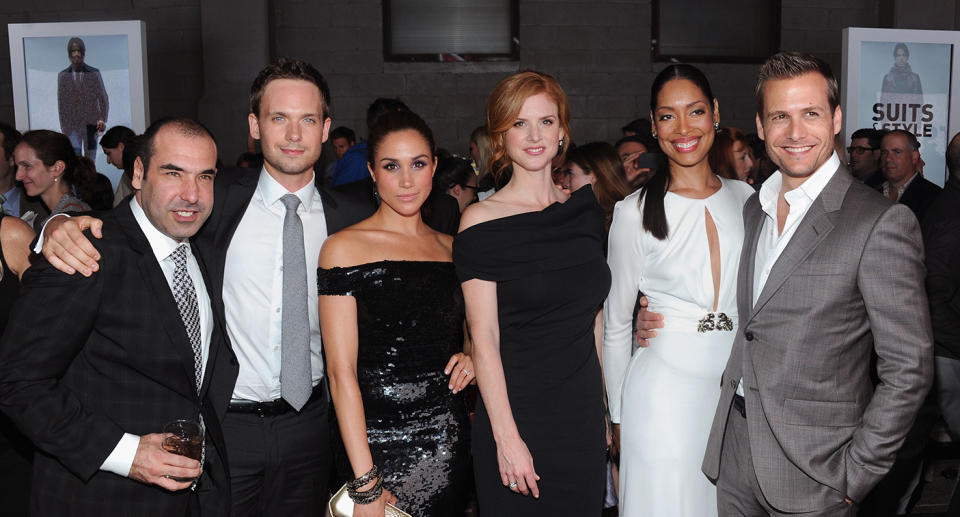 Suits stars with Meghan Markle