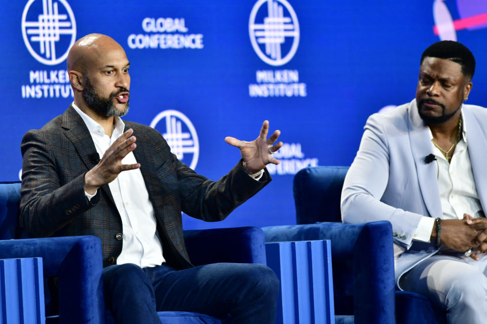 BEVERLY HILLS, CALIFORNIA - MAY 03: Keegan-Michael Key and Chris Tucker attend the 2023 Milken Institute Global Conference at The Beverly Hilton on May 03, 2023 in Beverly Hills, California. (Photo by Jerod Harris/Getty Images)
