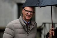 Tim Hoettges, CEO of Deutsche Telekom AG, exits the Manhattan Federal Court in New York