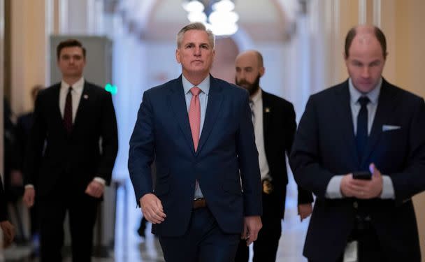 PHOTO: House Minority Leader Kevin McCarthy leaves the chamber at the Capitol in Washington, Dec. 23, 2022. (J. Scott Applewhite/AP)