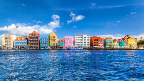 Willemstad Curacao skyline on a sunny day.