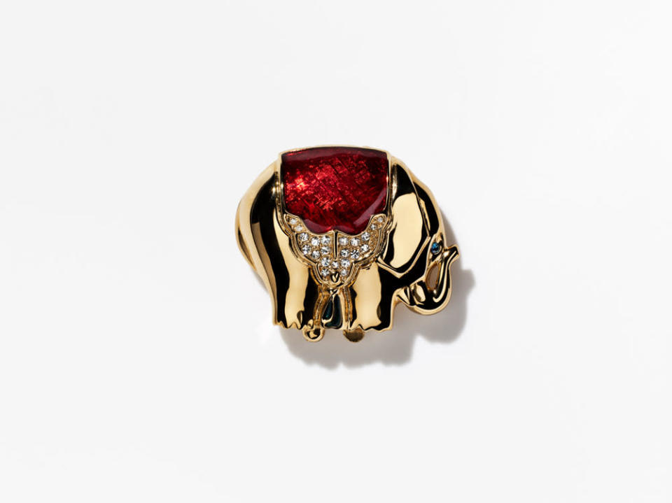 <p>In the ‘90s, Estée Lauder made more compacts than they ever had, spawning lots of collectors. They also got more playful with animals, designer collaborations (like Judith Leiber), and even three-dimensional stores (like Bergdorf, Saks Fifth Avenue, and Harrods, which all carry the compacts). This elephant was available with different colored eyes. (Photo: Henry Leutwyler)</p>