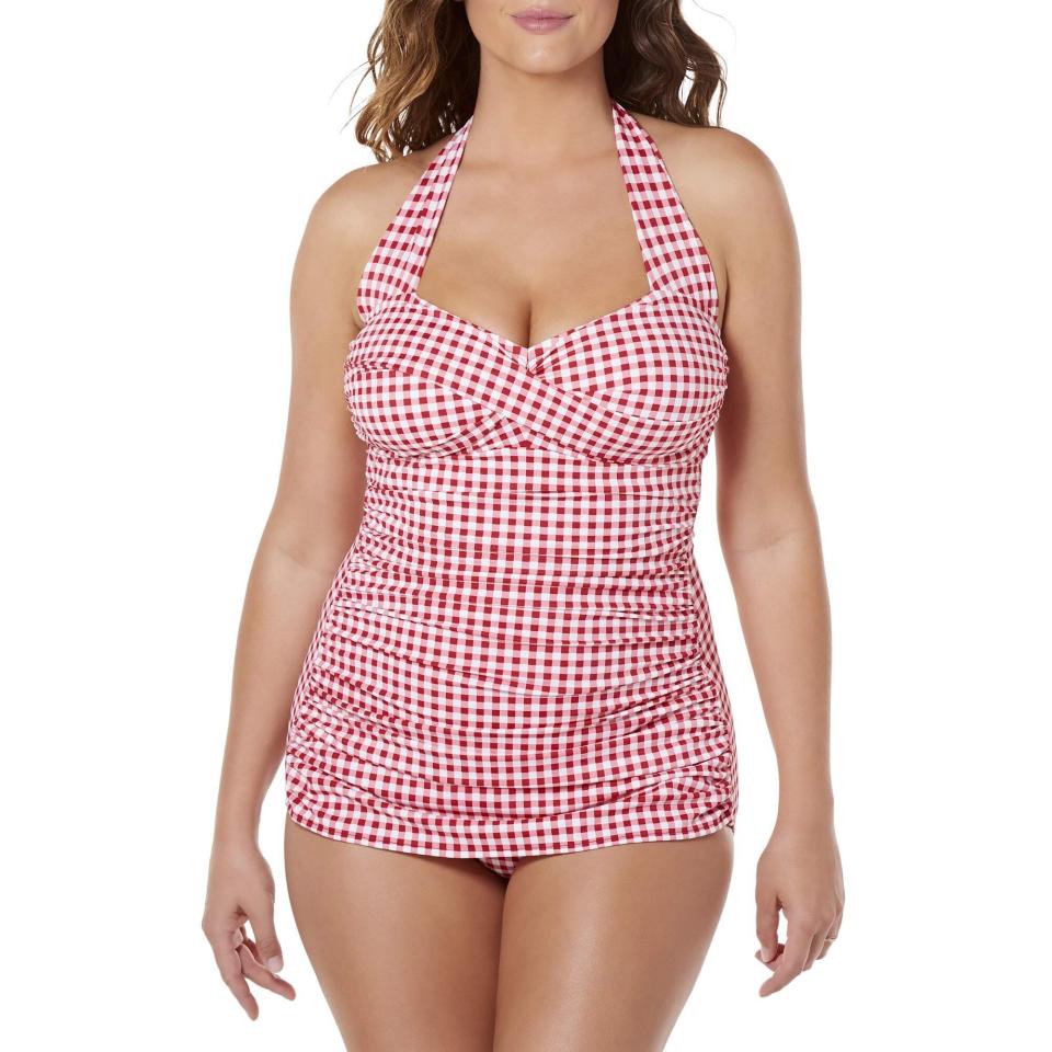 Simply Slim Glam Sheath One-Piece Swimsuit (Photo: Walmart)