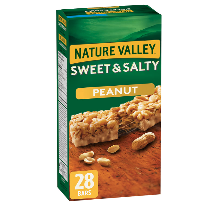 Nature Valley Sweet & Salty Peanut Chewy Nut Granola Bars. Image via Amazon.