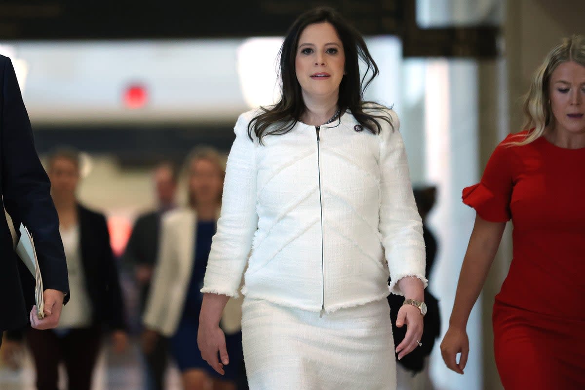 Elise Stefanik leaves a meeting where she was elected House Republican conference chair (Getty Images)