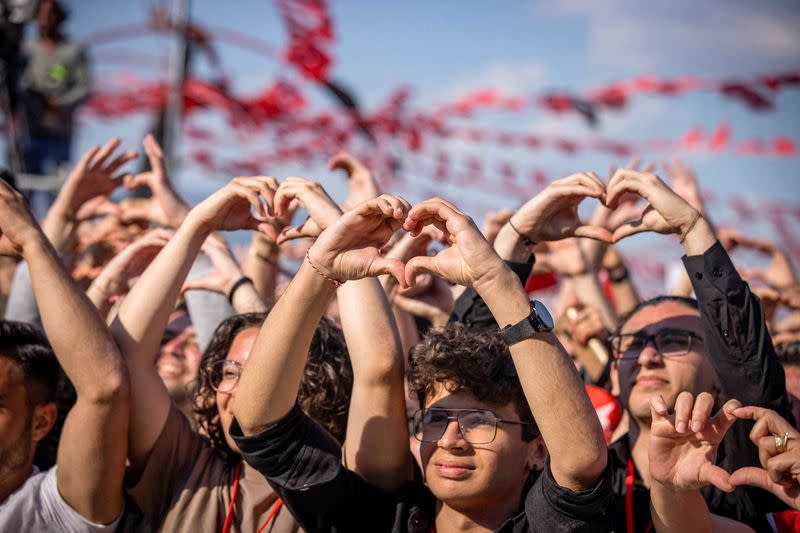 FILE PHOTO: Kemal Kilicdaroglu, presidential candidate of main opposition alliance, holds an election rally in Izmir