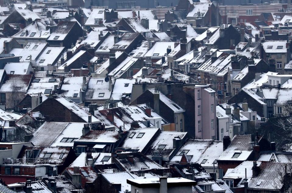 Belgium: Roofs are seen snow-covered near the Cinquantenaire Park in Brussels (Reuters)