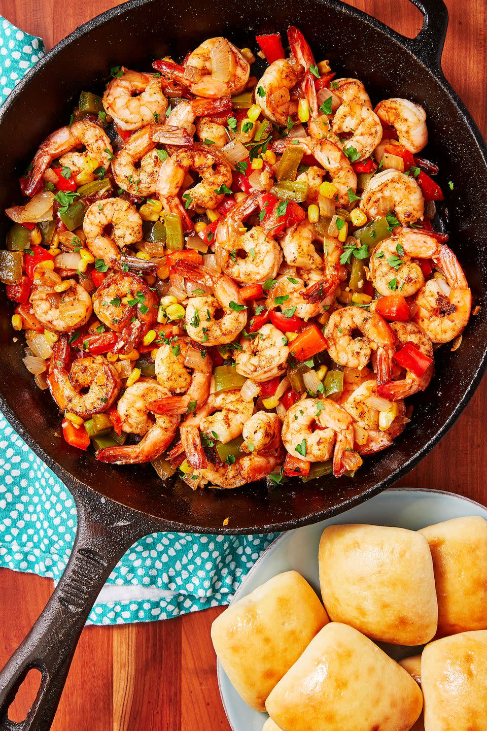 Cajun Shrimp with Bell Peppers & Corn