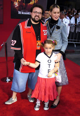 Kevin Smith , Jennifer Schwalbach Smith and daughter Harley at the Hollywood premiere of Disney and Pixar's The Incredibles