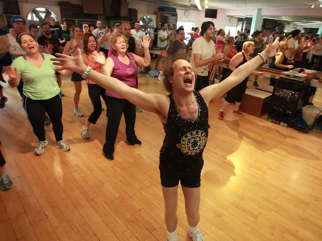 Richard Simmons teaching a class at his exercise studio