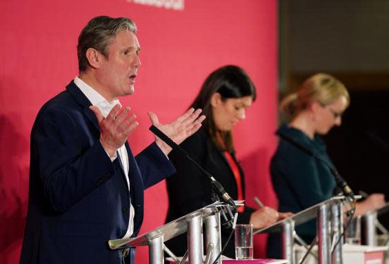 Labour leadership candidates Keir Starmer, Lisa Nandy and Rebecca Long-Bailey (Getty)