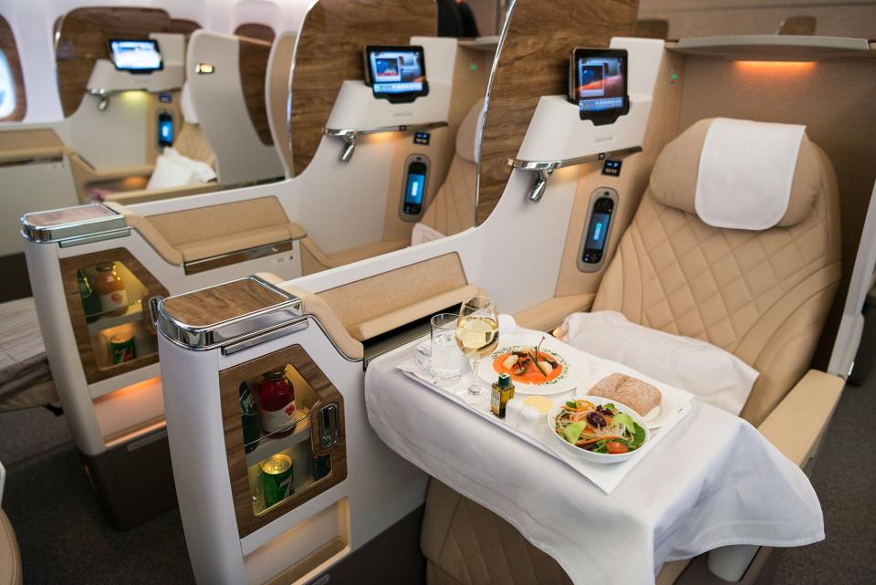 Emirates' most affordable business class option doesn't include perks like lounge access or seat selection.