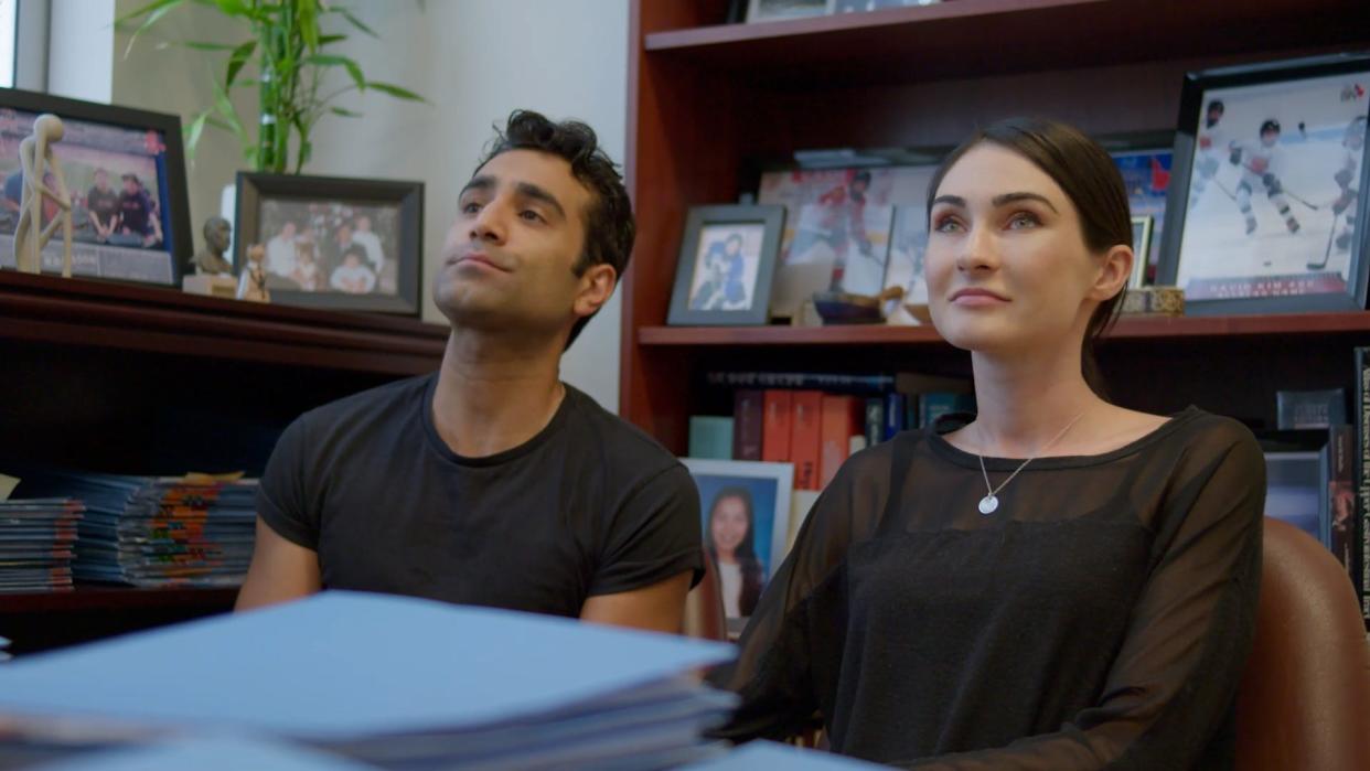 Saffron Cassaday and Al Mukadam in a doctor's office.