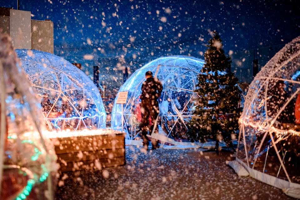 8UP Elevated Drinkery & Kitchen in downtown Louisville brought six fully enclosed "igloos" to its eighth-floor patio on West Chestnut Street.