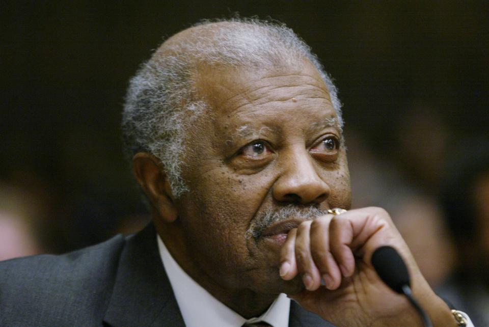 City County Council President Rozelle Boyd, looks on as the vote for Council President is tallied- in favor of his opponent Steve Talley in 2005. Photo: Mpozi Mshale Tolbert.