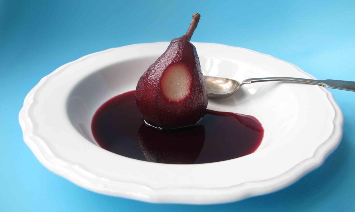 <span>The perfect poached pear: decadent but strikingly simple.</span><span>Photograph: Felicity Cloake for the Guardian</span>