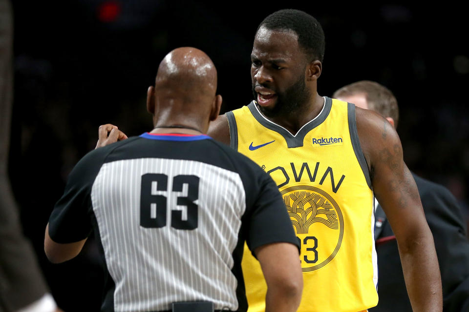 Draymond Green attributes several questionable calls to “the Draymond rule.” (Getty Images)