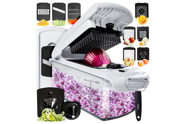  Fullstar Mandoline Slicer for Kitchen, Cheese Grater Vegetable  Spiralizer and Veggie Slicer for Cooking & Meal Prep, Kitchen Gadgets  Organizer & Safety Glove Included (11 in 1, White): Home & Kitchen