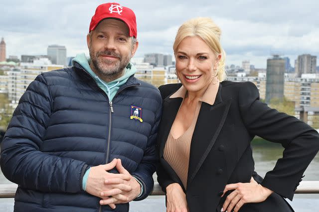 <p>Dave Benett/Getty</p> Hannah Waddingham and Jason Sudeikis