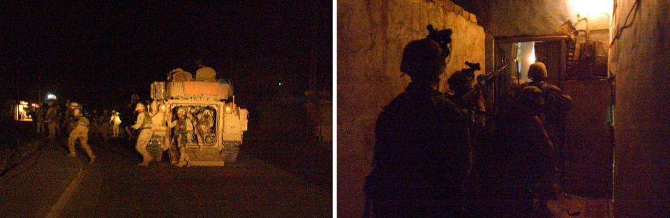 US soldiers conduct a raid during Operation Sidewinder in Balad on 1 July, 2003 (Getty)