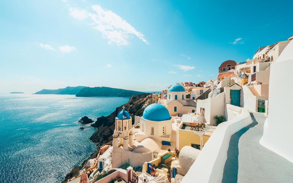 Santorini is a favourite among Britons - Getty