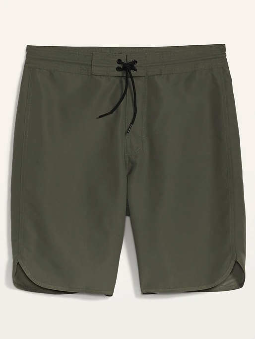 Solid-Color Dolphin-Hem Board Shorts 10-inch. Image via Old Navy.