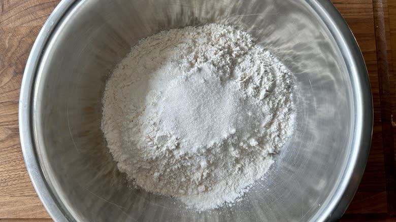 flour and sugar in bowl