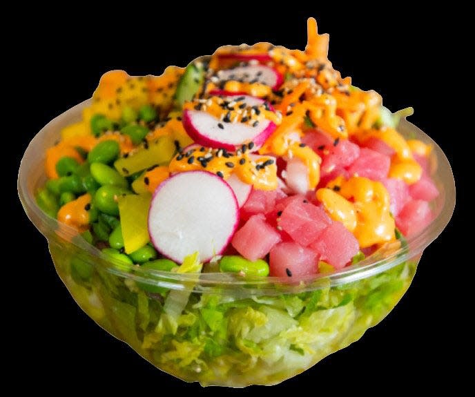 A poke salad at Pokemoto, a Fort Worth, Texas-based restaurant chain, which recently opened its first two Northeast Florida restaurants at 8060 Philips Highway in Jacksonville and 700 Blanding Blvd. in Orange Park.