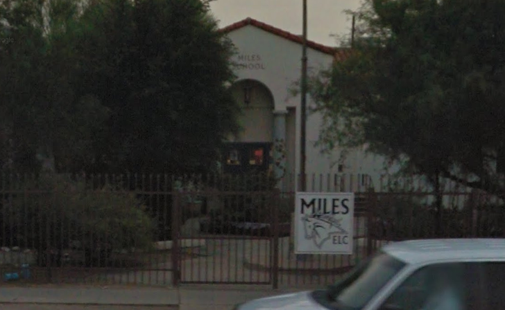 The alleged thief was spotted trying to open the doors of the Miles Elementary School (Google)