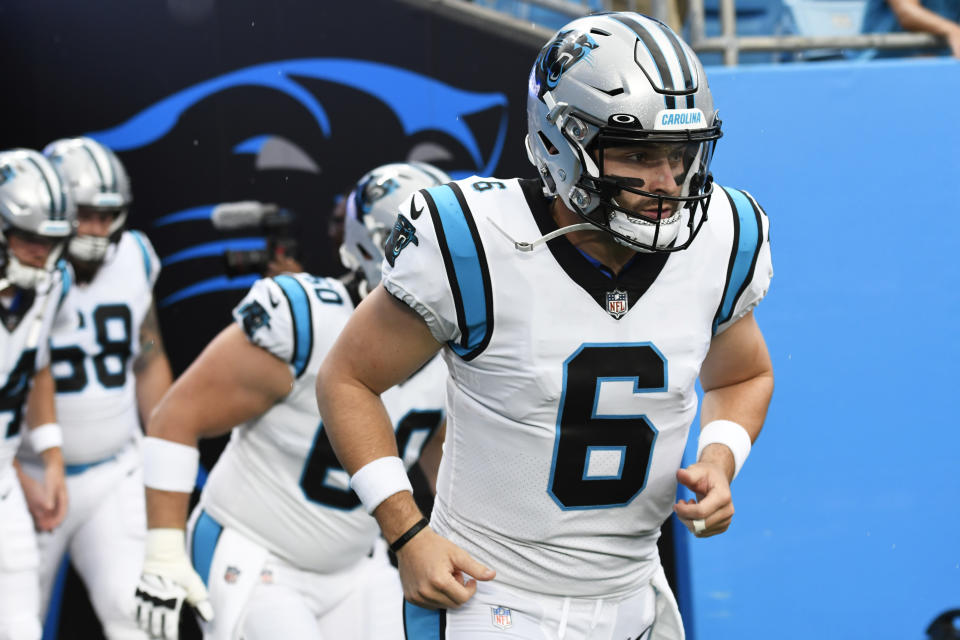 Baker Mayfield was recently named the Carolina Panthers' starting quarterback. (Photo by Eakin Howard/Getty Images)