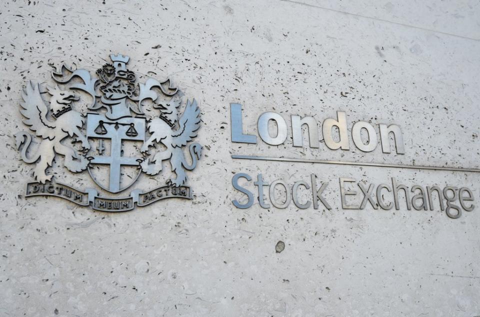 A view of the London Stock Exchange sign in the City of London, as the FTSE 100 Index moved higher on Wednesday (Kirsty O’Connor/PA) (PA Archive)