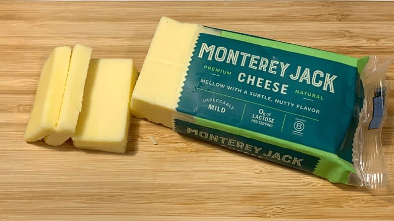 Monterey Jack on cutting board