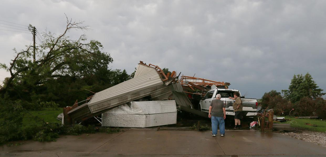 Tornado damage in Nevada, Iowa on Tuesday, May 21, 2024.