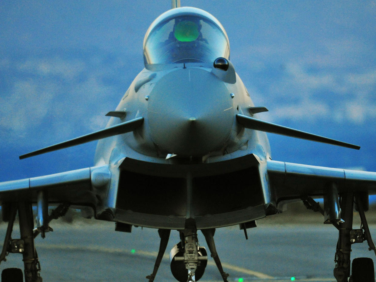 A RAF Typhoon jet arriving at RAF Akrotiri in Cyprus. Sir Michael Fallon says the deployment is part of the UK's commitment to protectings its Nato allies in Eastern Europe: PA Archive/PA Images