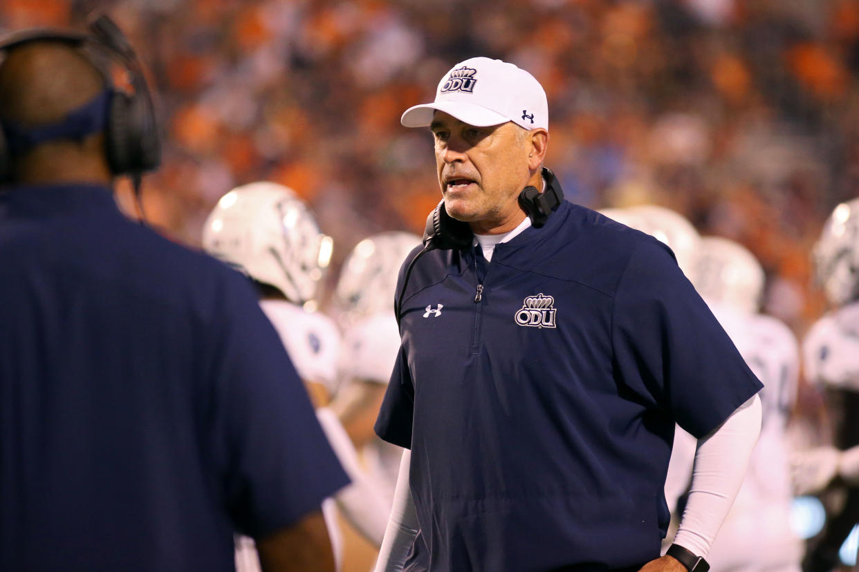 Head coach Bobby Wilder of the Old Dominion Monarchs looks on during the the second half of a game against the Virginia Cavaliers on Sept. 21. (Ryan M. Kelly/Getty Images)