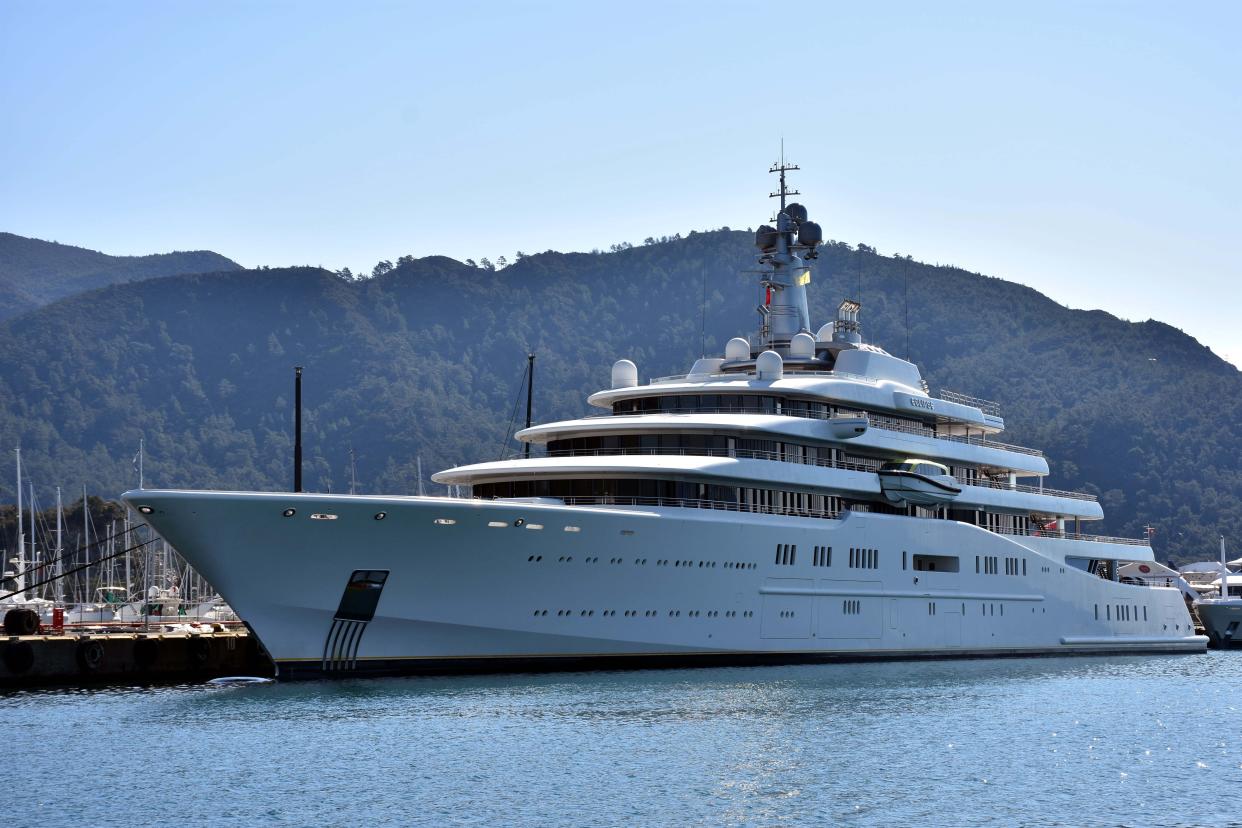 The Eclipse, the luxury yacht of Russian billionaire Roman Abramovich, is seen docked.