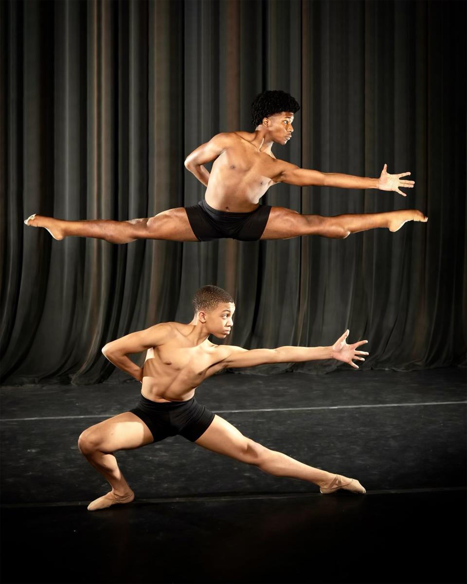 Cameron Caldwell and Emanuel Wood of Alabama Dance Theatre.